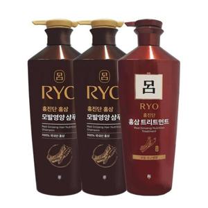 [려]려 홍진단 홍삼 모발영양 샴푸 820ml x2 +트리트먼트 820ml