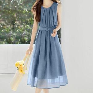 [블랙퀸]이베라 핀턱주름 플리츠 루즈핏 원피스 blk003680