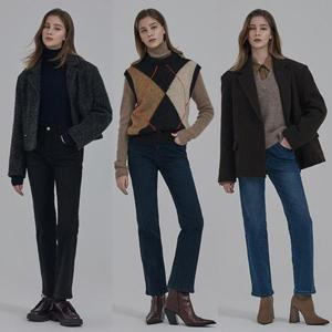 [뱅뱅]뱅뱅 25FW 여성 기모 라이크라 스트레이트 데님 3종