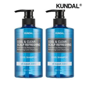 쿤달 쿨 앤 클리어 스칼프 리프레싱 쿨 샴푸 아쿠아민트 500ml x2개