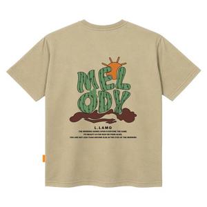 엘라모 멜로디 반팔 티셔츠 남녀공용 빅사이즈 S~4XL