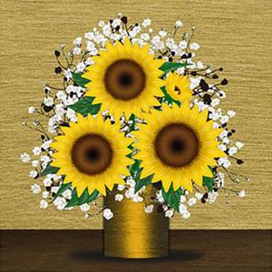 해바라기 화병 1 보석십자수 액자세트 30x30 (WD107D0)