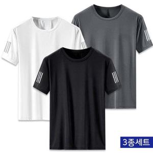 [필우드](3종세트) ICE 쿨링 메쉬 남성 라운드 반팔티셔츠/헬스복/운동복_100178