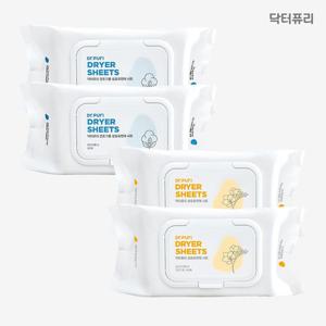 닥터퓨리 건조기시트 섬유유연제 드라이시트 80매 x 4개 (베이비파우더+프리지아향 혼합구성)