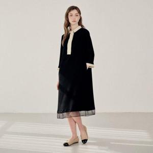 [플랩]이프 오간자 배색 원피스