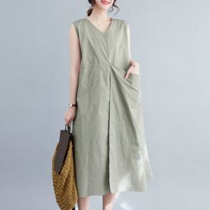 [블랙퀸] 에르니 레이어드포켓 민소매 원피스 blk003658