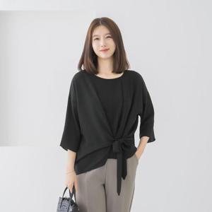 엄마옷 마담4060 리본묶음블라우스-QBL2508040-
