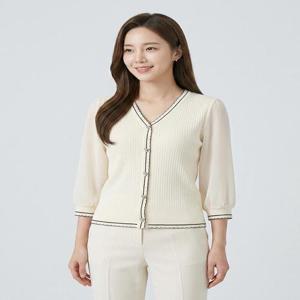 [조이너스][조이너스]라인 버튼 가디건-JU25SL2302686A