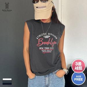 3종세트 벨라도나 국산 여성 시티 레이온 스판 민소매 나시티 BLN26_NMT16s3