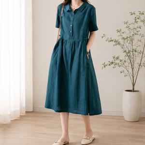 [블랙퀸] 포레스트 딥그린 포켓 미디 원피스 blk004891