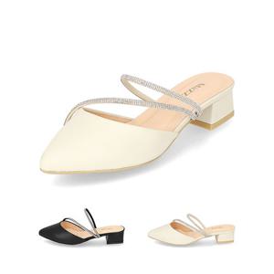 [정상가 159,000원] 엘칸토 여성 글리터 스트랩 뮬 3.5cm LCWO07M313