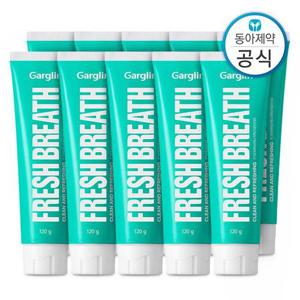 가그린 후레쉬브레스치약 라임민트 120g 10개 구취제거 구강유해균 감소