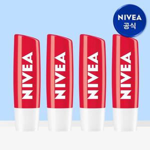 [니베아 공식] 니베아 립케어 스트로베리 샤인 4.8g 4개