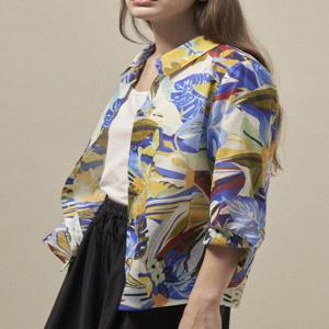 [올리비아로렌]프린트 아사면 블라우스 VVCNL5M4471 EIC