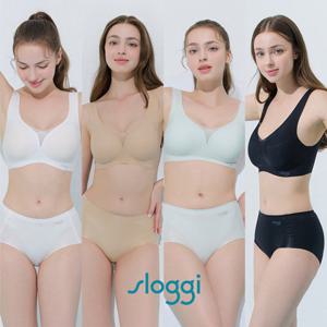 [슬로기(Sloggi)] 썸머 쿨 터치 제로필 브라팬티 (4세트/ 런닝형)