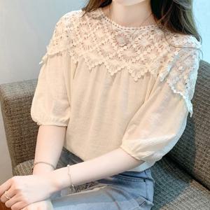 [블랙퀸] 라피아 레이스 블라우스 blk004882