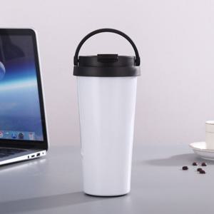 커플 이중 스텐 보온 보냉 손잡이 텀블러 500ml white