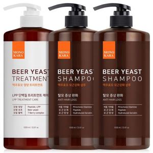C2Y 모노카라 단백질 맥주효모 1000ml 샴푸 2개 + 트리트먼트 1개 / 모발 영양 관리