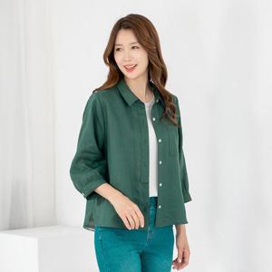 엄마옷 자켓 린넨 7부 카라 셔츠형 605BNM135 중년여성/50대/60대/마담/빅사이즈/할머니옷