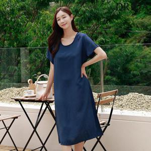 [드리다]엄마옷 드리다 여성 여름 쿨 빅사이즈 반팔 인견 원피스 40-50대 미시 중년여성 엄마옷