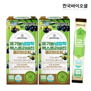 한국바이오셀 유기농 냉압착 엑스트라버진 올리브오일 100% 스틱 올리브유 2박스(10g x 28포)