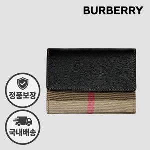 버버리 여성 반지갑 3단형 80840321 81216831 LANCA STER 블랙