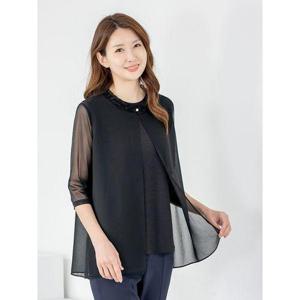 [모슬린]엄마옷 조끼 쉬폰 셔링 라운드 MQG127193 마담 미시 중년여성 빅사이즈 할머니옷 50대 60대 70대