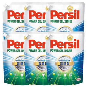 헨켈 퍼실 persil 세탁세제 - 파워젤 2L 리필X6개 (일반/드럼겸용) 파워 마이크로 효소 얼룩제거