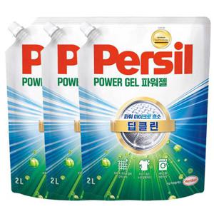 헨켈 퍼실 persil 세탁세제 - 파워젤 2L 리필X3개 (일반/드럼겸용) 파워 마이크로 효소 얼룩제거