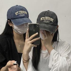 [홀리지]키드밀 워싱 자수 빈티지 볼캡 모자