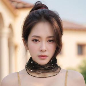 쉬폰 진주 넥스카프 메쉬 스카프 WFGMF3K