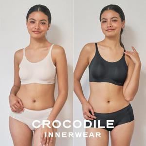 [크로커다일] 소프트핏 쉘론 스트랩 패드일체형 브라+팬티 4종세트 오트밀 블랙CDW5M0912_T