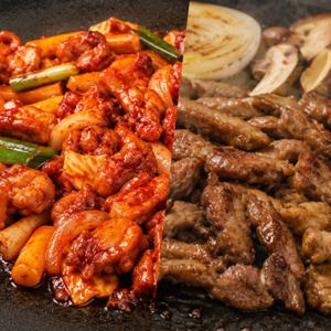 [춘천명물]참푸드 춘천 양념 닭갈비 300g x 4팩+간장 닭목살 300g x 2팩 + 닭갈비소스 1개