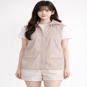 [뱅뱅]여성 숏기장 후드 탈부착 베스트_JK