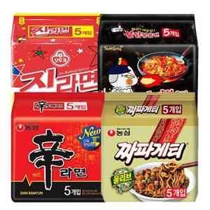 봉지라면 혼합 20봉(신라면5봉+짜파게티5봉+진라면매운맛5봉+불닭볶음면5봉)_
