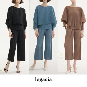 로가시아 25SS 플리츠 블라우스 + 베스트 레이어드 세트