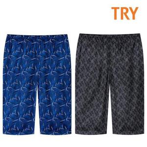 TRY 남성 패턴 인견 7부파자마 잠옷 반바지 남자 하의