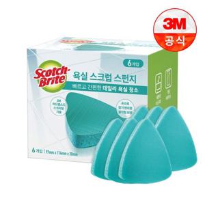 [3M]욕실 무세제 스크럽 스펀지 6입