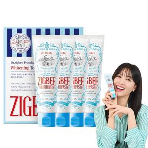 지그비 누렁니 화이트닝 치아 미백 케어 치약 레몬민트향 107g 4개입