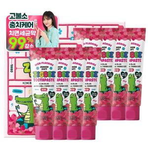 지그비 주니어 소프트 고불소 충치케어 어린이 치약  딸기향 117g 8개입