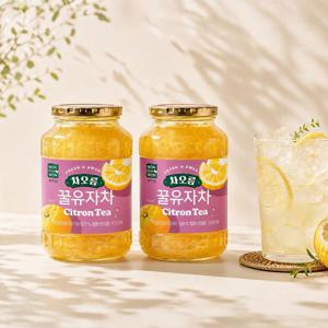 녹차원 꿀유자차 1kg+1kg(따뜻한 차로, 시원한 에이드로)