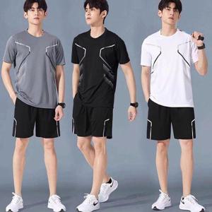 남성 트레이닝 세트 반팔 반바지 여름 운동복 상하의 WFMQVQH