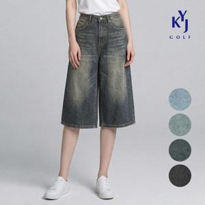 [김영주골프]여름 버뮤다 데님 5부7부 여성 와이드핏 청반바지 DQMLHS82