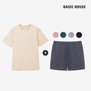 [SET] 면20수 반팔티(1color)+나일론 반바지(5color)