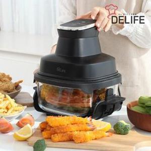 [디라이프] 원팟 글라스 에어프라이어 4L HBH-AF1500DW