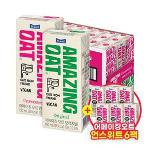 (언스위트 6팩 추가증정) 어메이징오트 2종 오리지널/언스위트 190ml 48팩