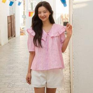 [올리브데올리브] 러플 카라 자수 블라우스 OW5XB4160