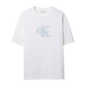 남성 CK 엘리베이티드 반팔 티셔츠 화이트 4RF819G (4RF819G-YAF) 정국착용