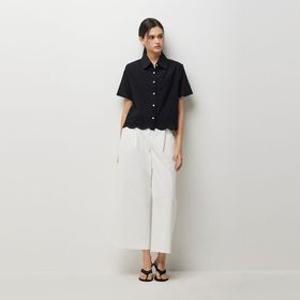 [3컬러] 레이스 펀칭 반팔 블라우스 SAWS83631