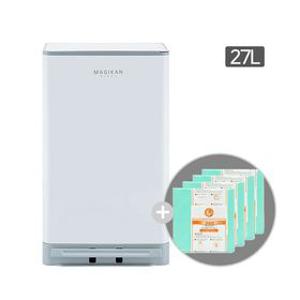 매직캔 휴지통 쓰레기통 히포 27L 화이트 (추가 리필 4롤)